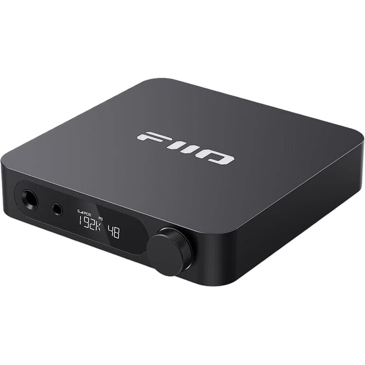 FiiO K11 headphone amplifier and DAC, in black, front view