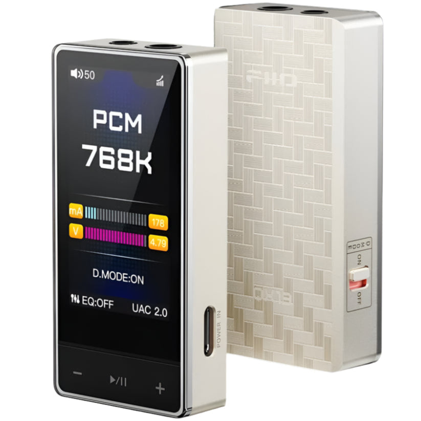 FiiO QX13 portable DAC and headphone amplifier with ES9027Pro chip, compact design, and versatile connectivity options.