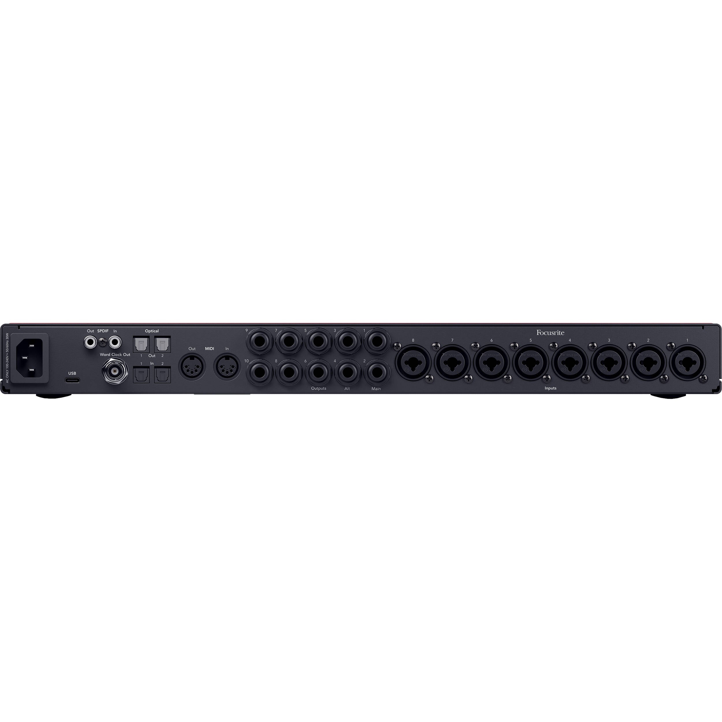 Focusrite Scarlett 18i20 4th Gen audio interface, rear panel ports