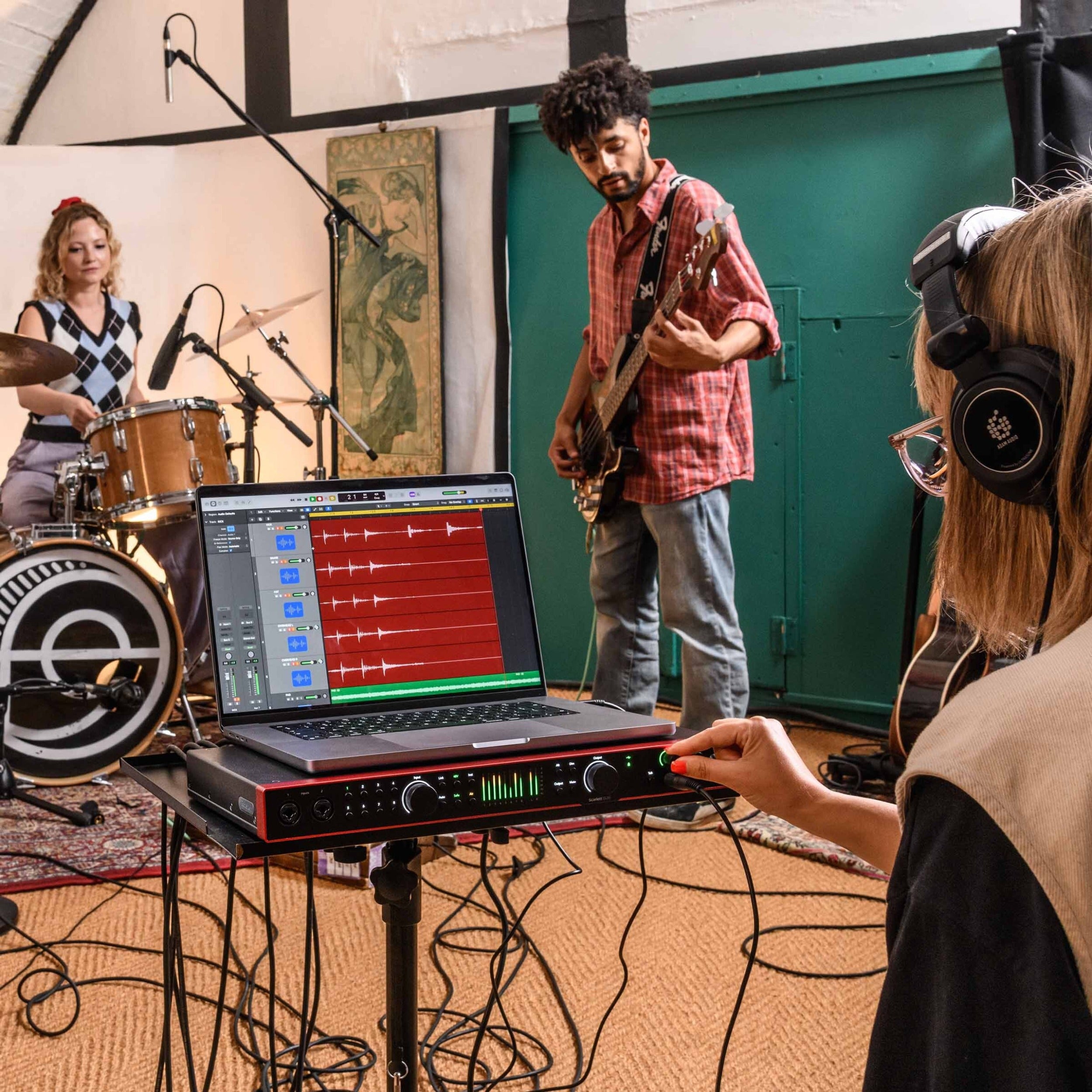 Focusrite Scarlett 18i20 4th Gen audio interface, lifestyle recording session