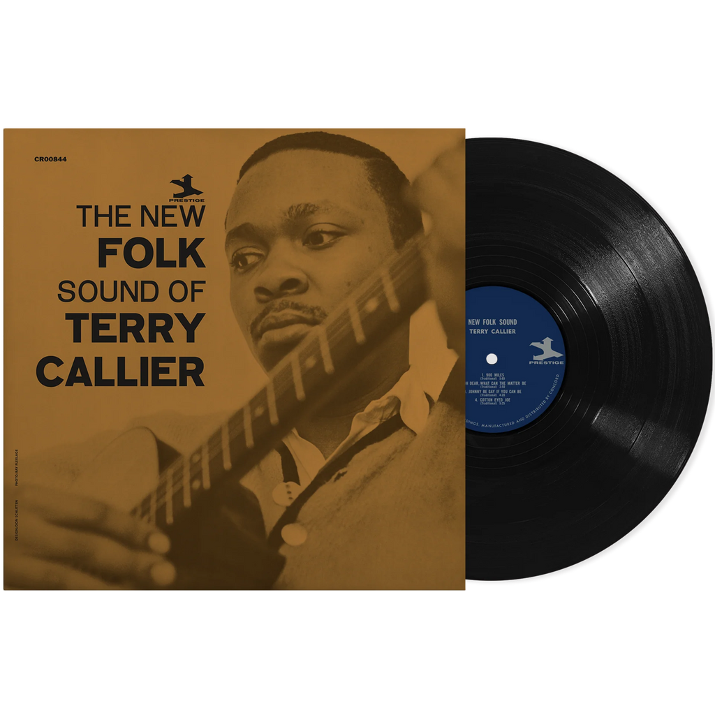 Black vinyl LP of Terry Callier's "The New Folk Sound" album, featuring folk, funk, soul, and jazz music from Concord Records.