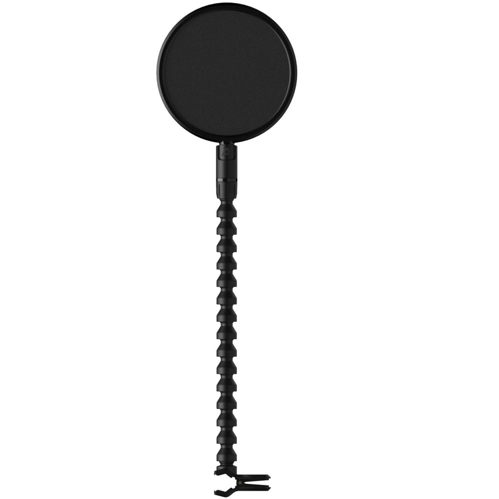 Pop Audio microphone pop filter fabric set with front view cloth for reducing noise and plosive sounds during vocal recordings.