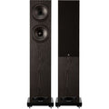 Fyne Audio F501E passive floorstanding speaker with sleek black finish and multiple driver units for high-quality sound.