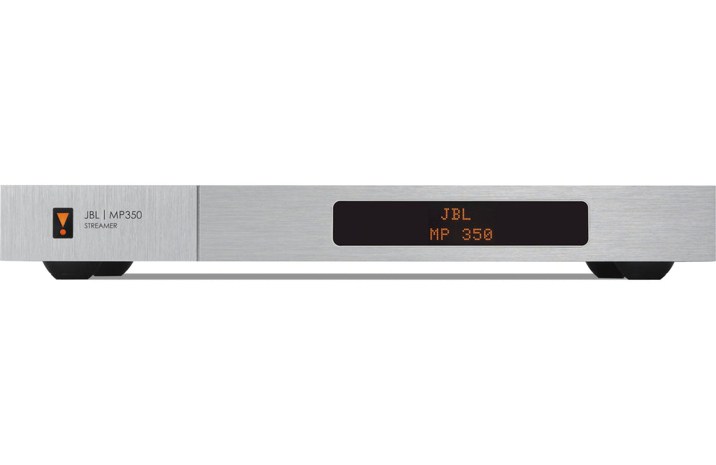 JBL MP350 Classic music streamer with sleek design and control buttons, Wi-Fi streaming device for high-quality audio.