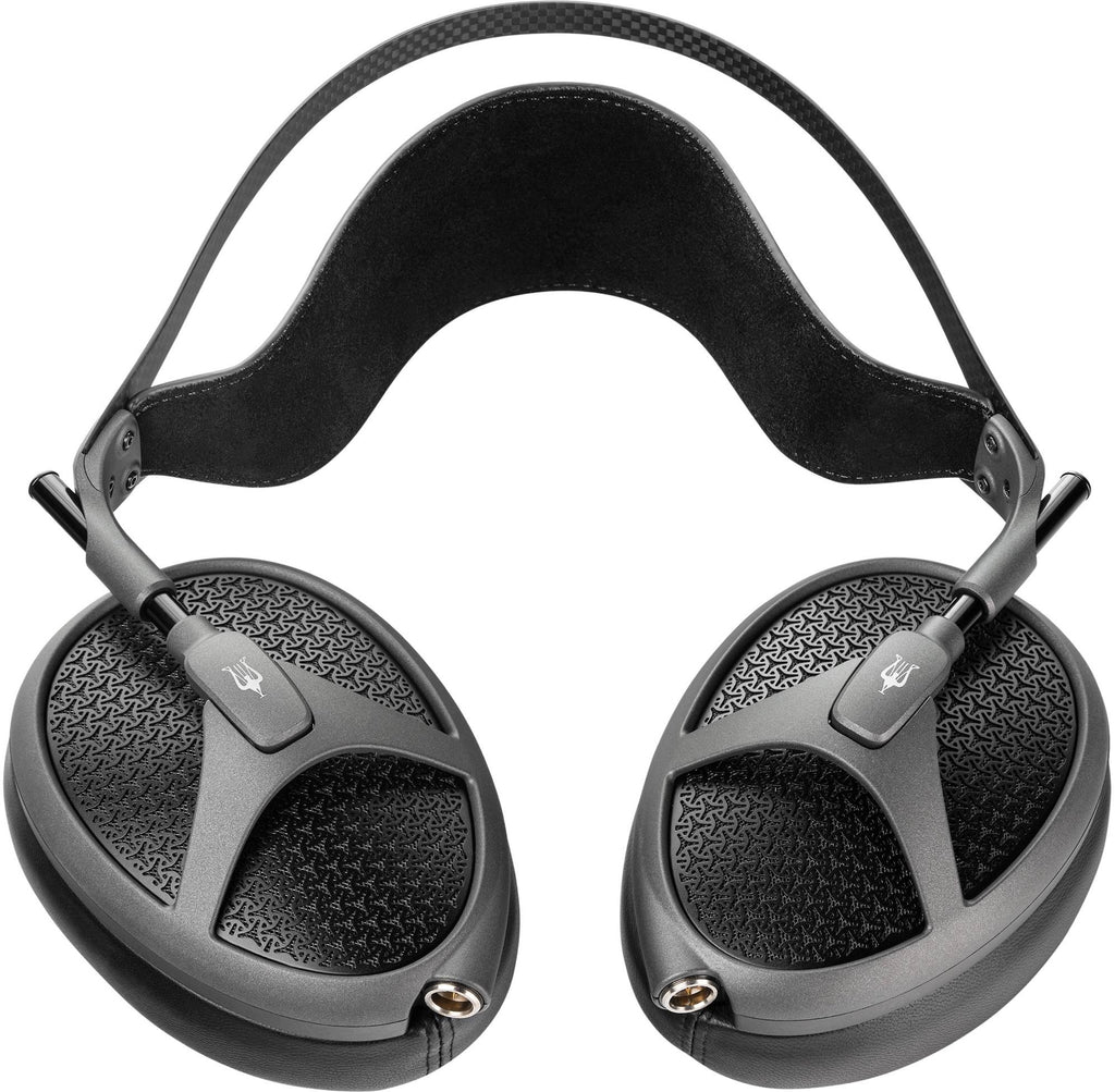 Meze Audio Elite Tungsten wired headphones with sleek design and cushioned ear cups for premium listening comfort.