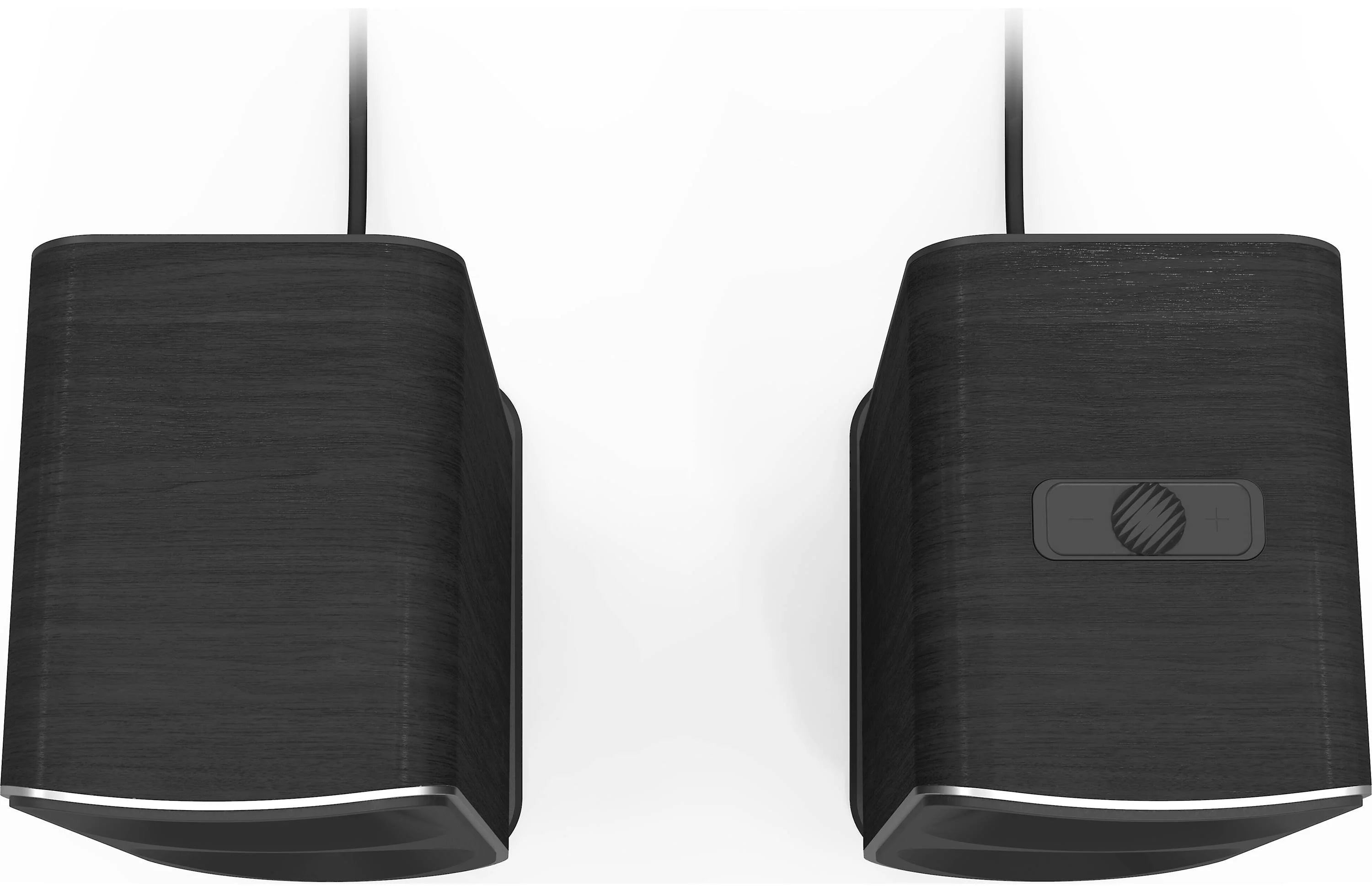 Klipsch ProMedia Lumina desktop speakers with sleek black design and compact build for immersive audio experience.