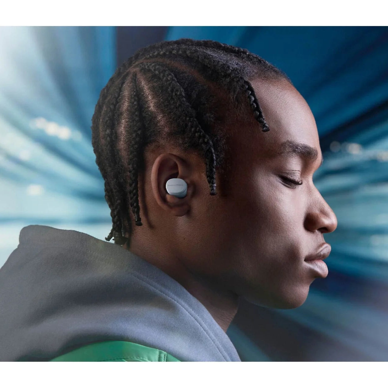 Bowers & Wilkins Pi6 wireless in-ear headphones with sleek black design and in-ear earbuds on a white background.