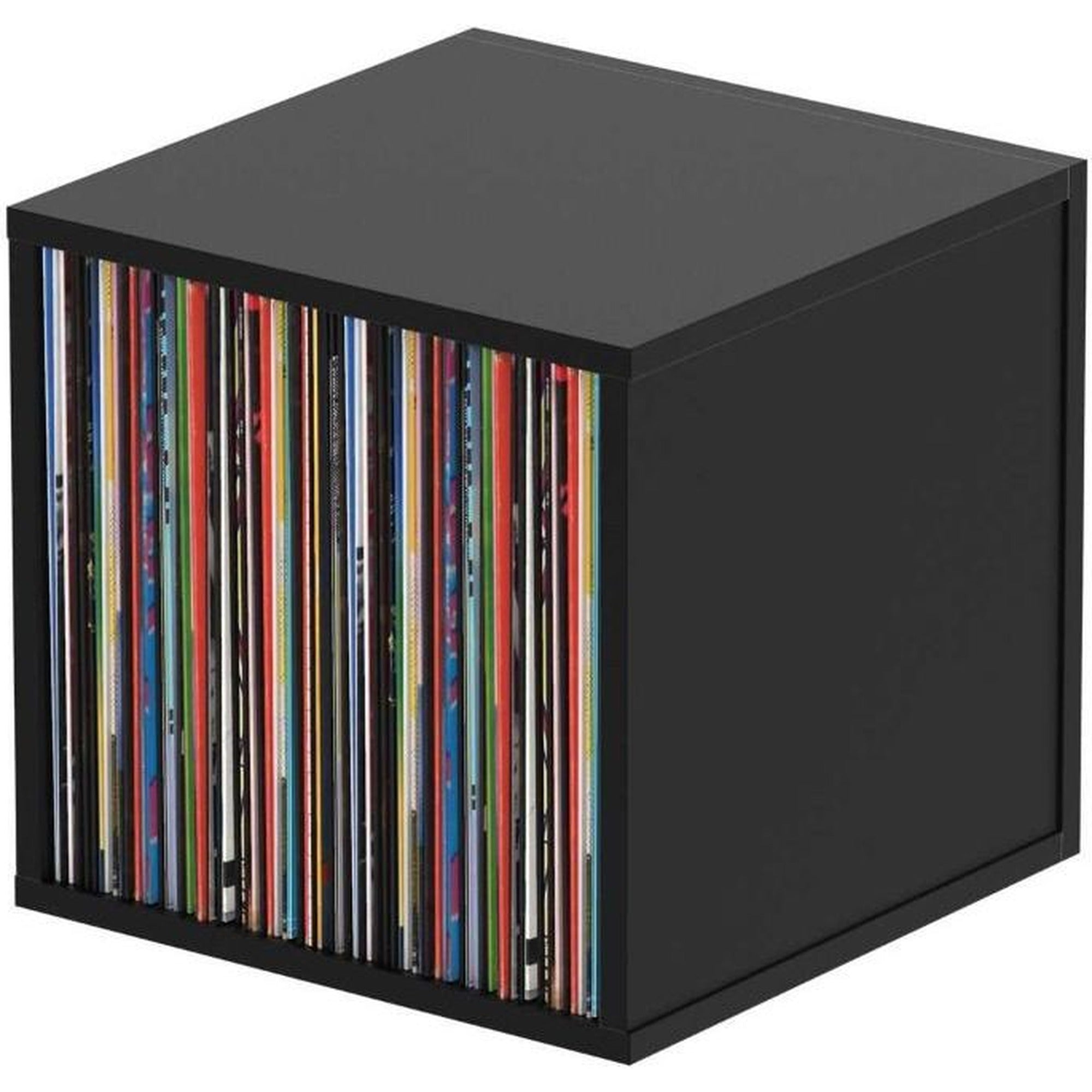 Glorious Record Box 110 vinyl record storage box, black, with accessories