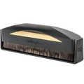 AudioQuest Gold Anti-Static Record Brush for cleaning vinyl records with anti-static properties and gold finish.