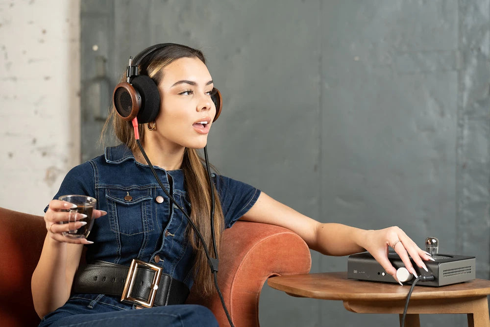 Wired Grado Signature S950 headphones with open-back design, featuring sleek ear cups and a comfortable headband for premium sound.