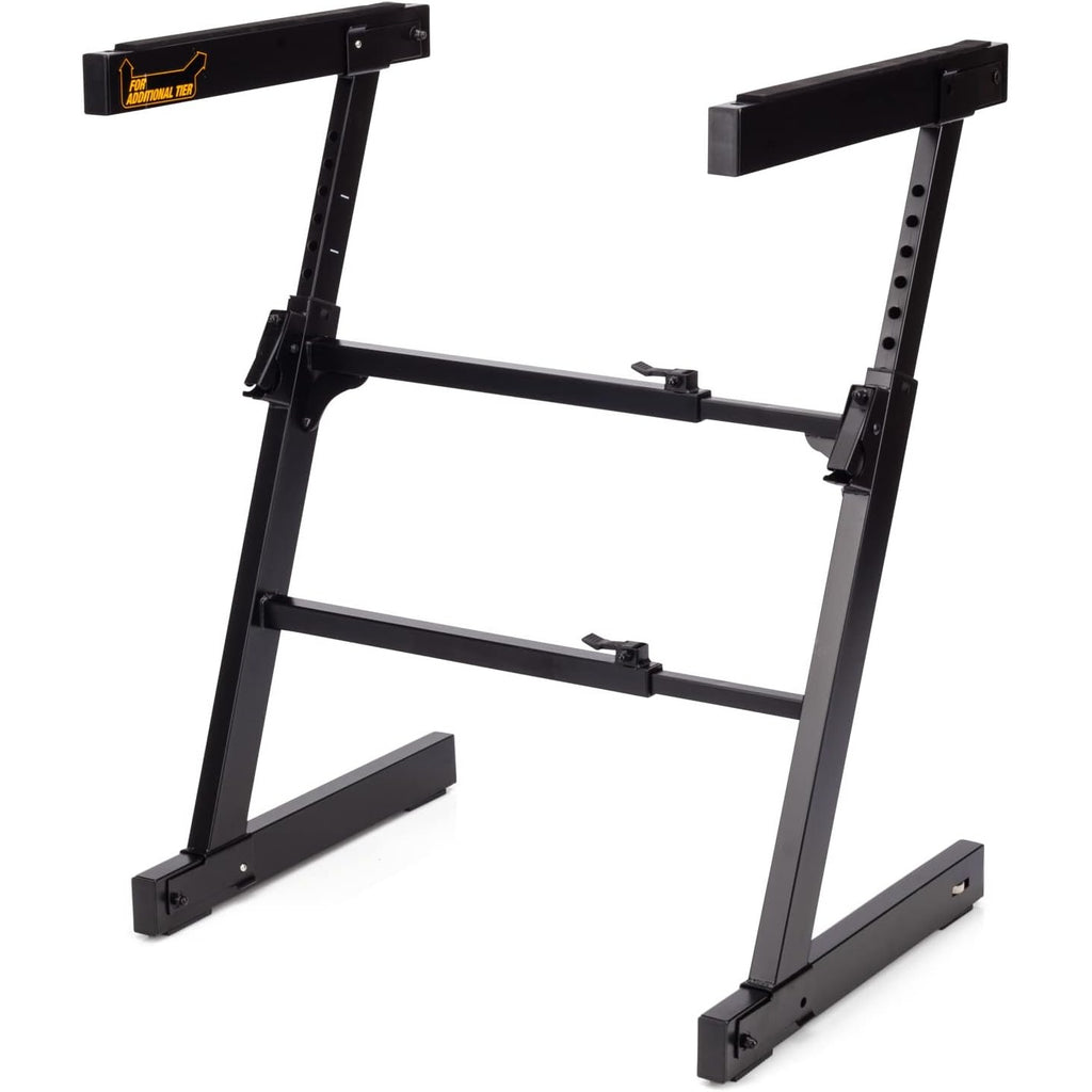 Hercules Stands KS400B keyboard stand holding a digital keyboard with adjustable height and sturdy metal construction.