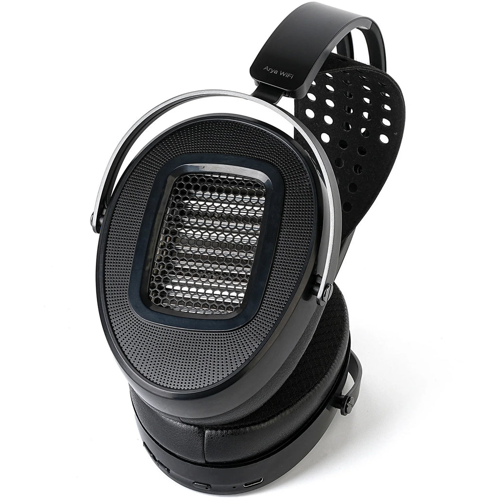 HiFiMAN Arya WiFi wireless headphones with sleek design and over-ear style, featuring high-fidelity audio quality.