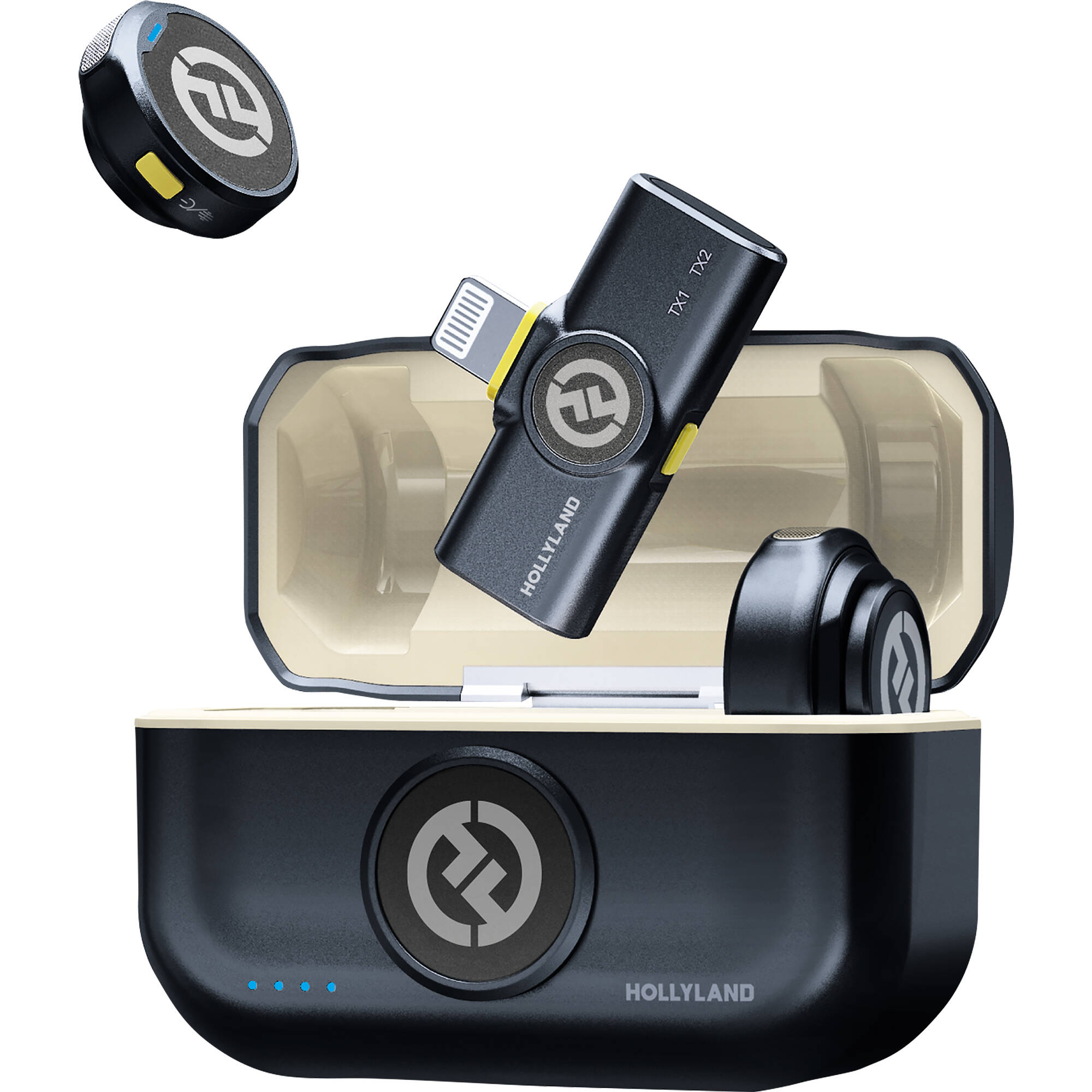 Hollyland Lark M2 (Lightning) wireless microphone system, front view