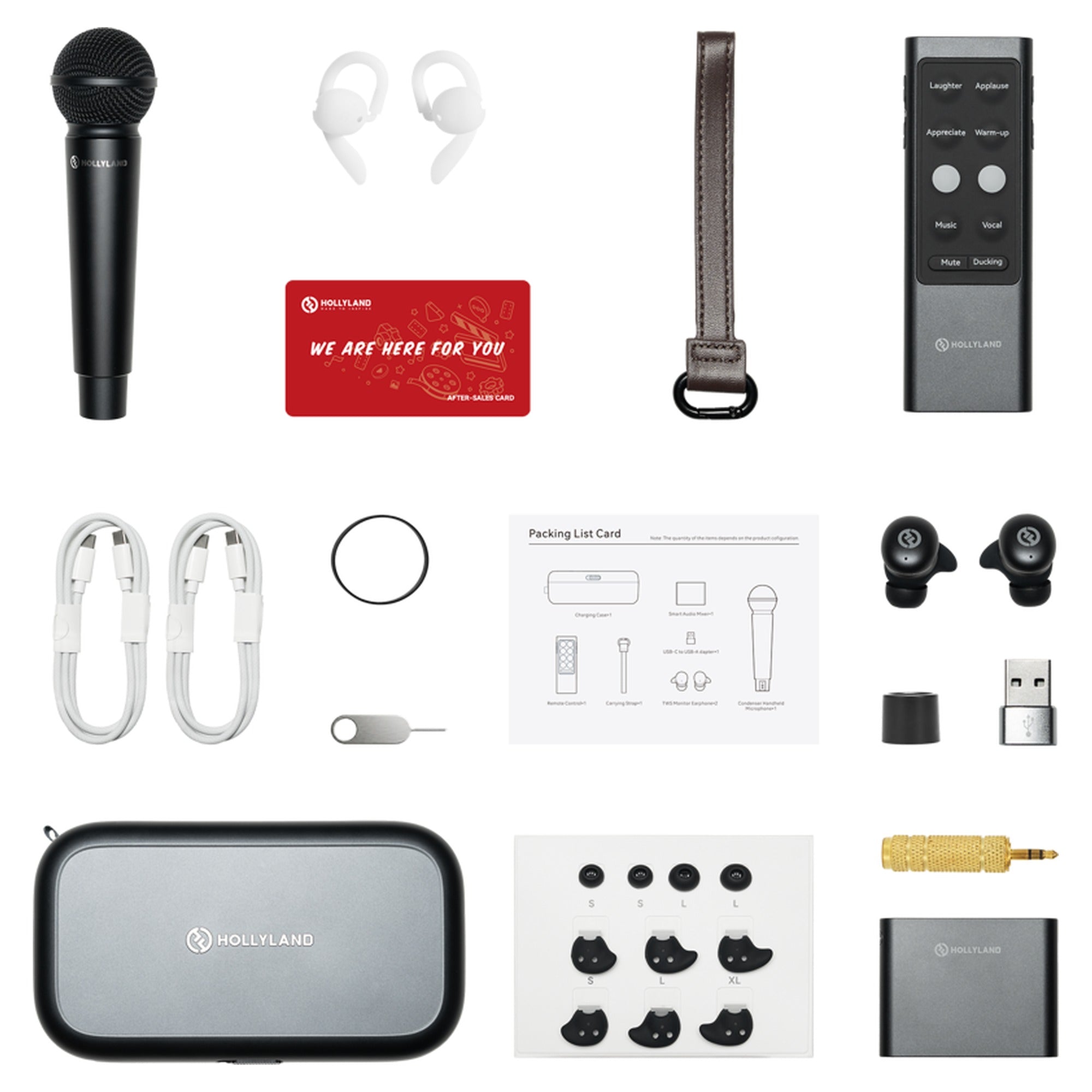 Hollyland MELO P1 Combo, full wireless studio kit contents