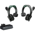 Hollyland Solidcom SE Pro two-headset video communication system with microphones and ear cups for professional use.