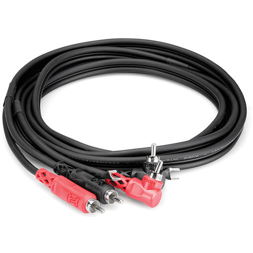 Hosa CRA-203DJ Dual RCA - Dual RCA Angled Cable 3m (with Ground Strap rca - rca cables, lifestyle shot