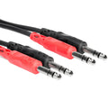 Hosa CSS-202 Dual 6.3mm TRS - Dual 6.3mm TRS Cable 2m, in red