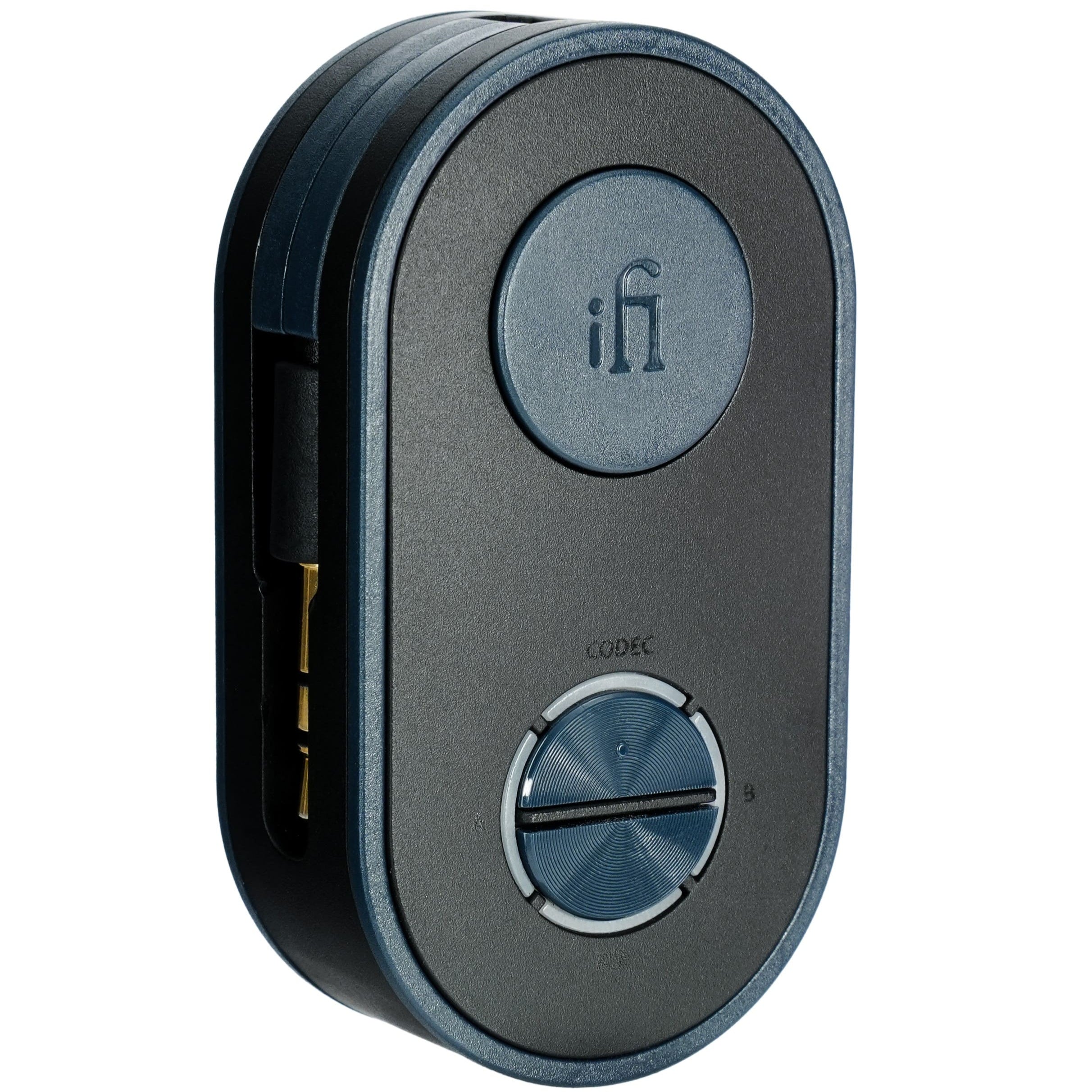 iFi Audio UP Travel headphone amp / DAC, front view.