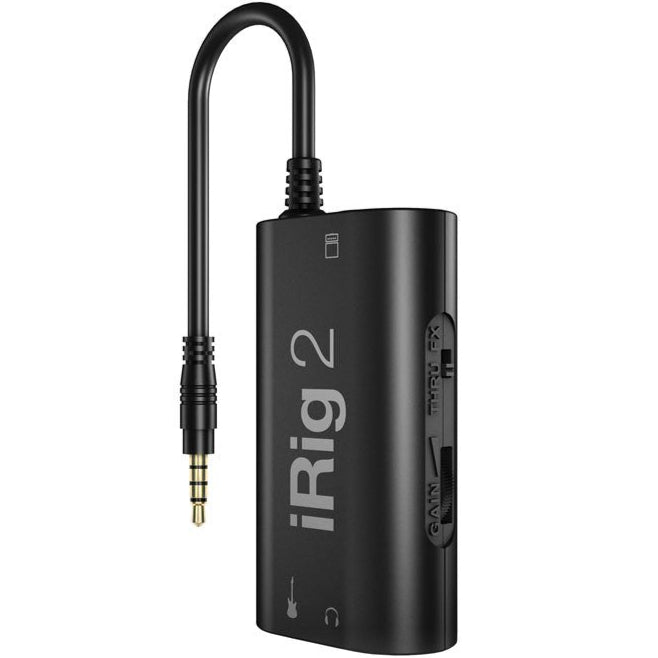 IK Multimedia iRig 2 mobile guitar interface, in black