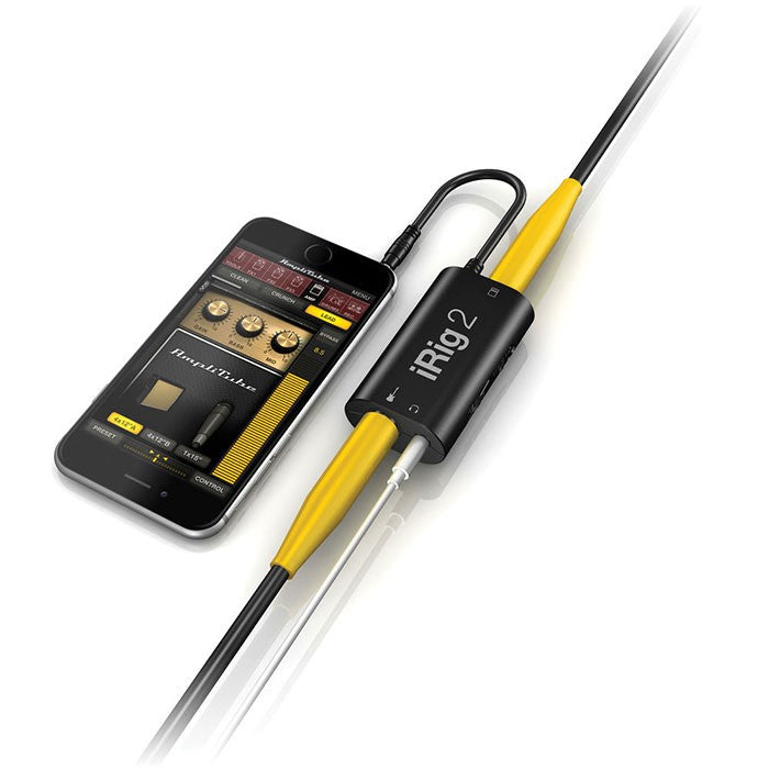 IK Multimedia iRig 2 mobile guitar interface, in black