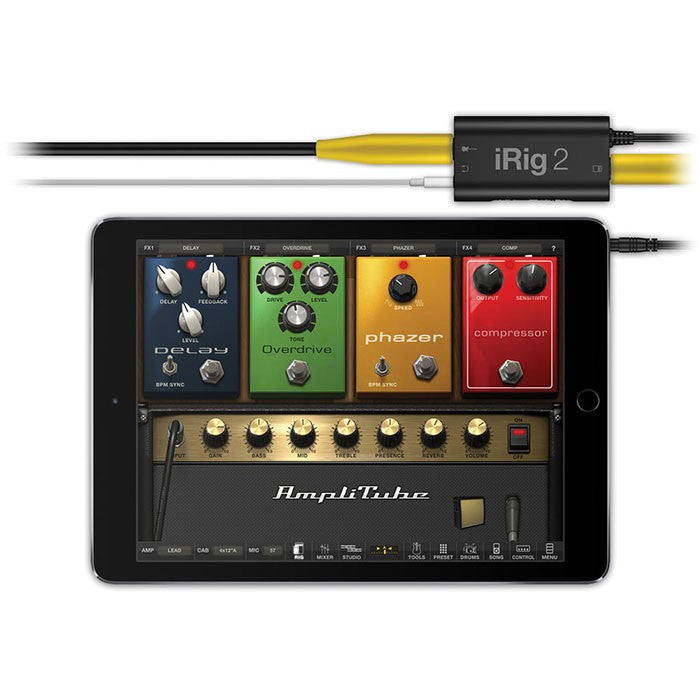 IK Multimedia iRig 2 mobile guitar interface, in black