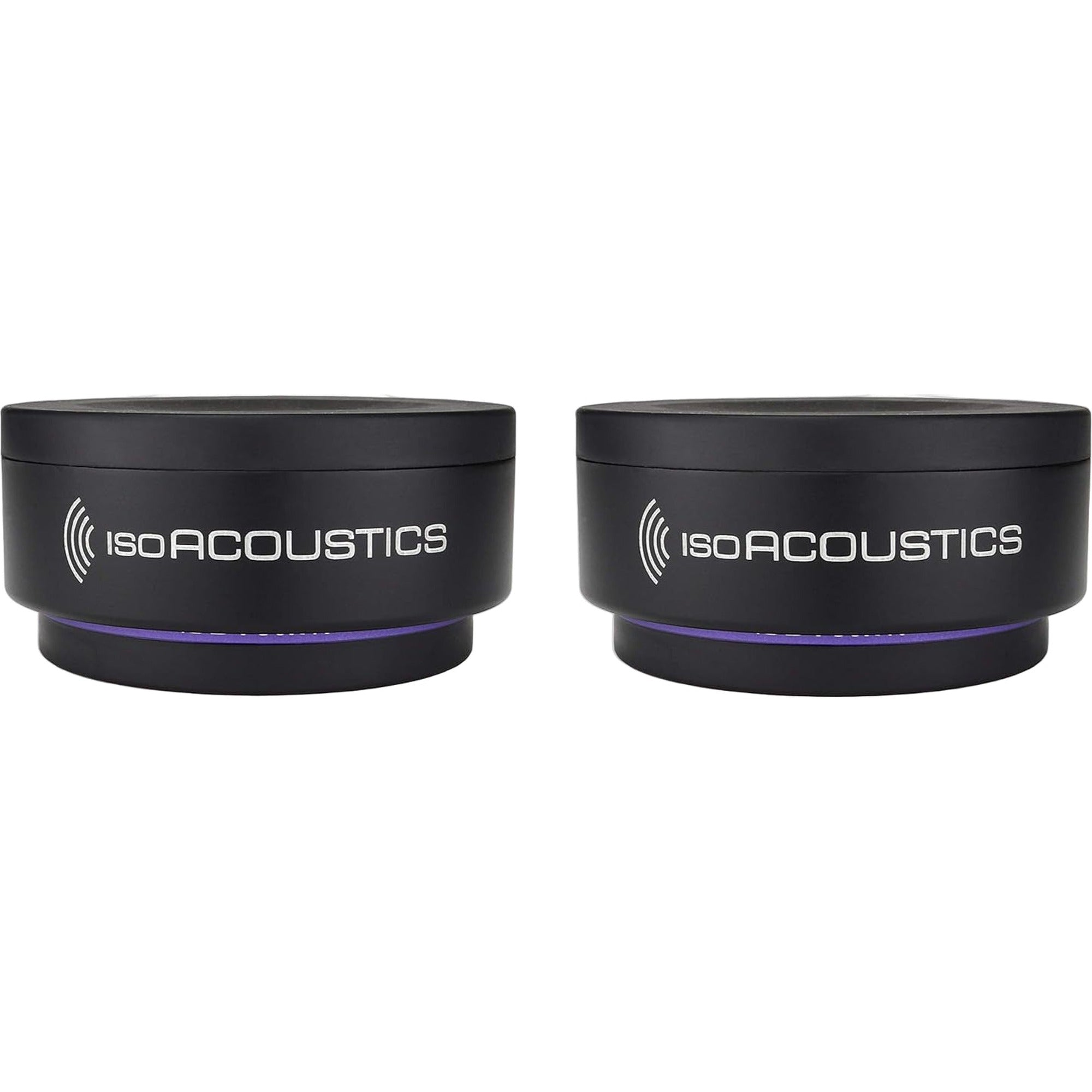 IsoAcoustics ISO-Puck 76 studio monitor stand isolator with black rubber surface and compact design for vibration isolation.