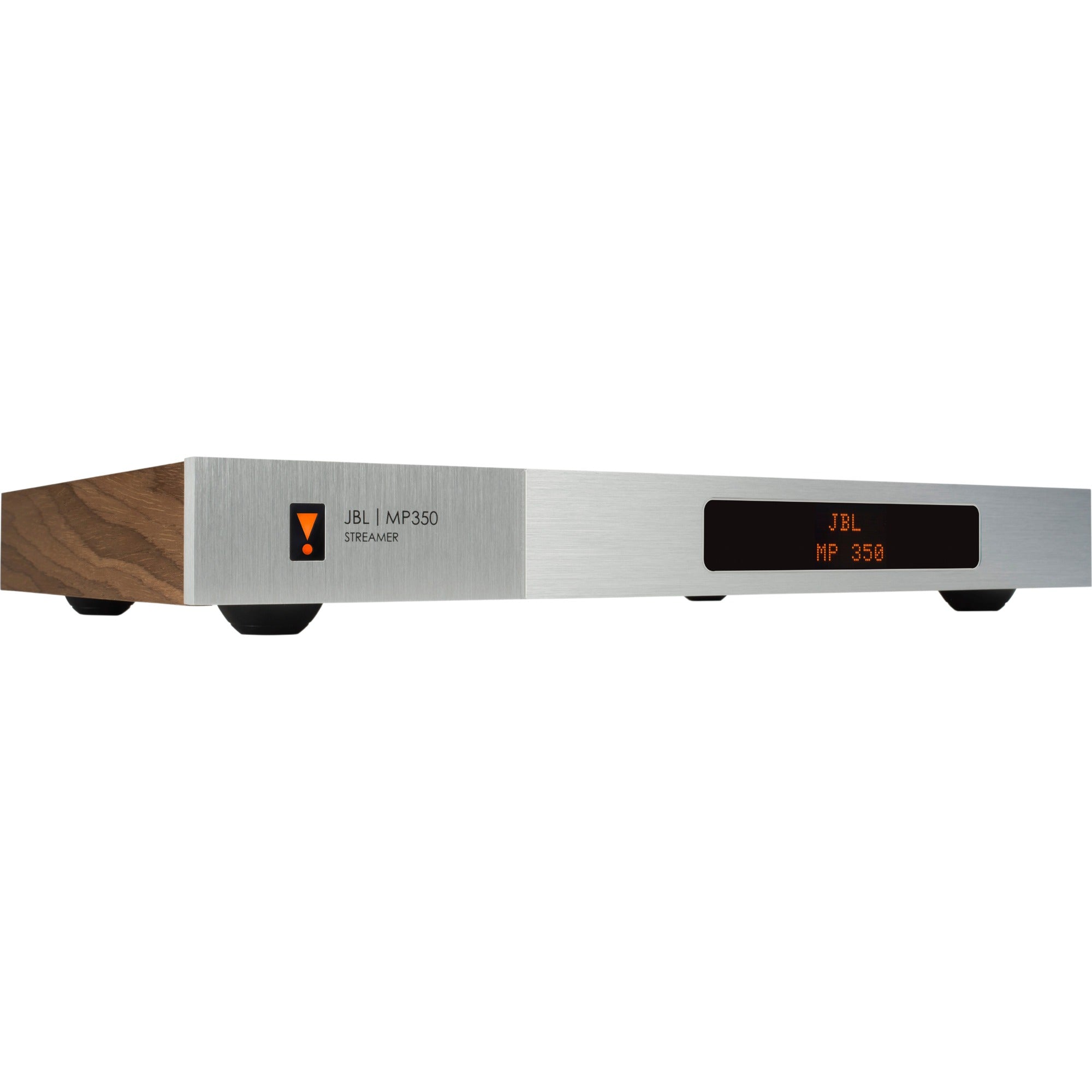 JBL MP350 Classic music streamer device with digital display and control buttons, designed for high-quality audio streaming.