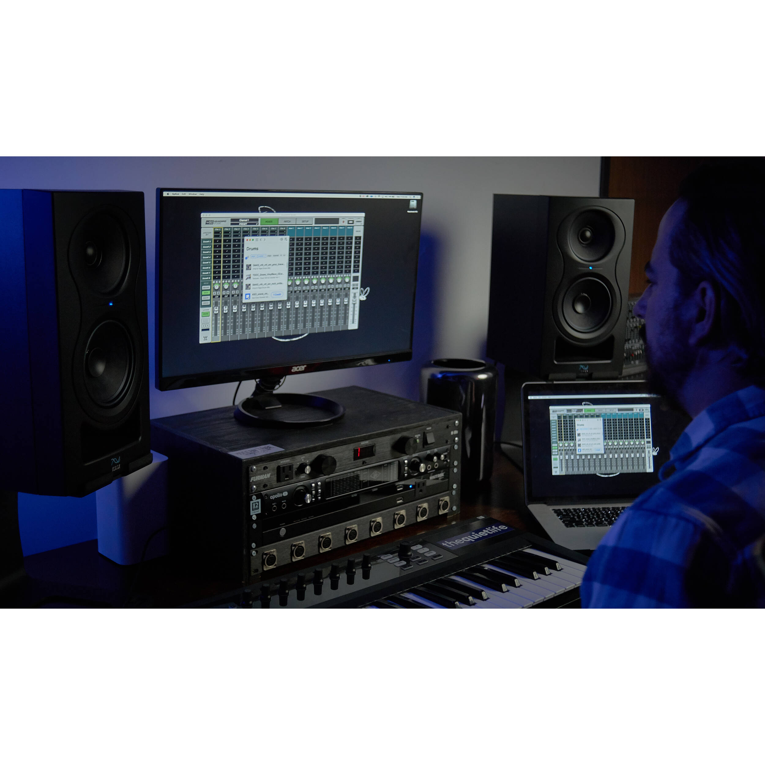 Kali Audio IN-5 active nearfield monitor, front view, black