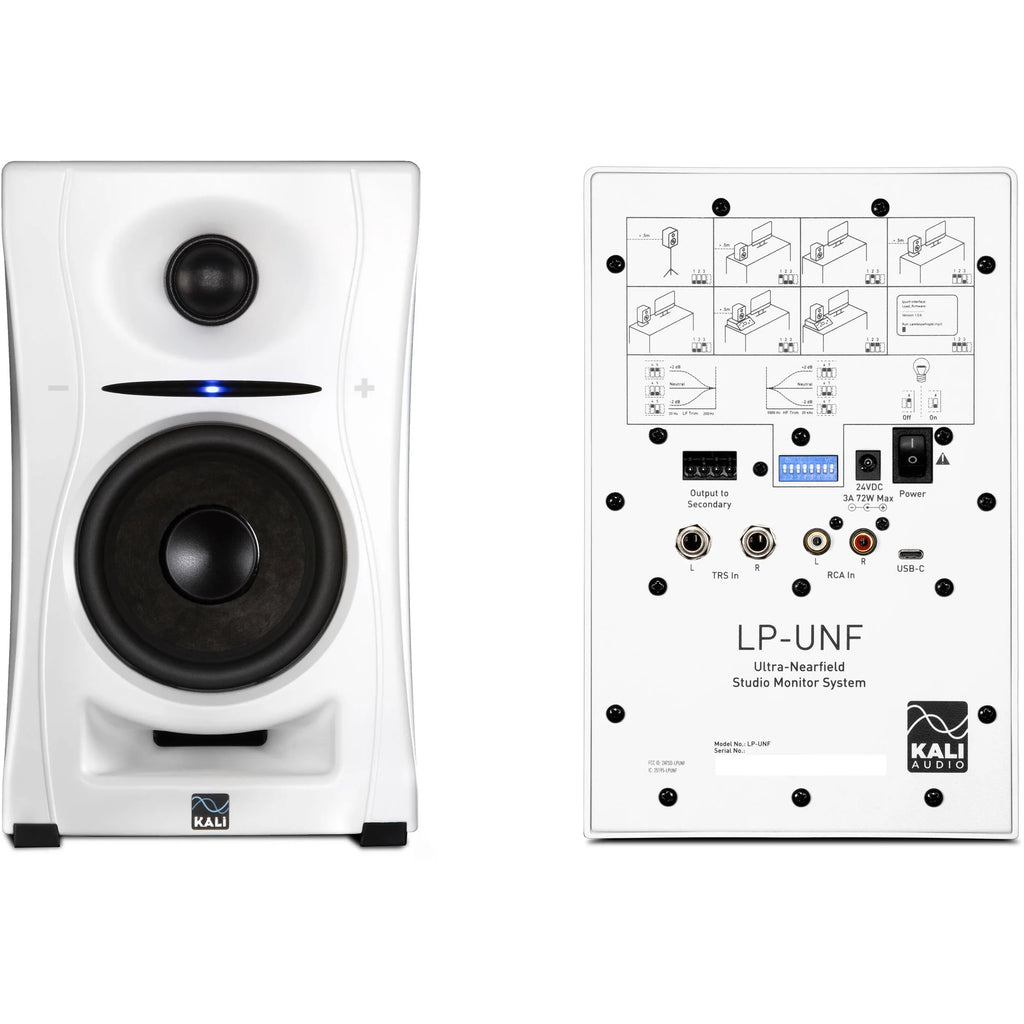 Kali Audio LP-UNF active nearfield monitors, black front view 5
