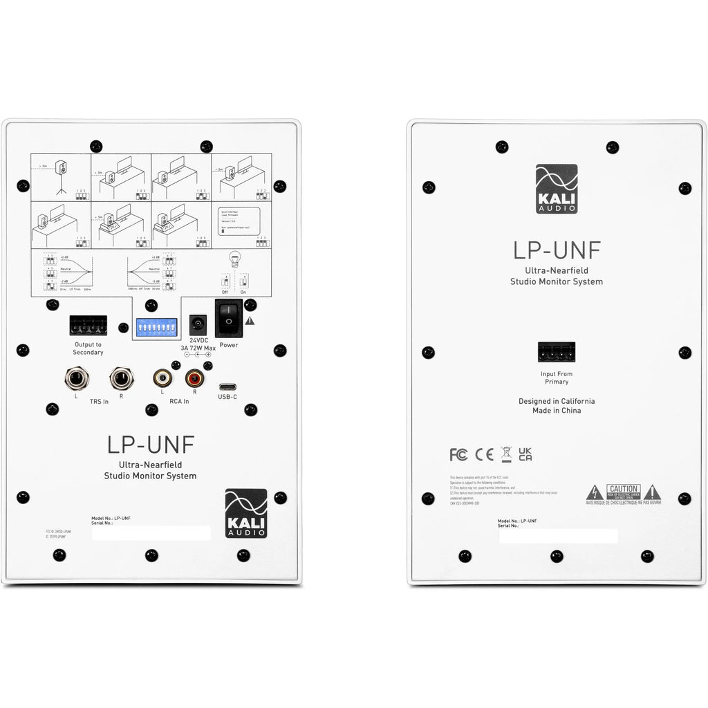Kali Audio LP-UNF active nearfield monitors, black front view 7