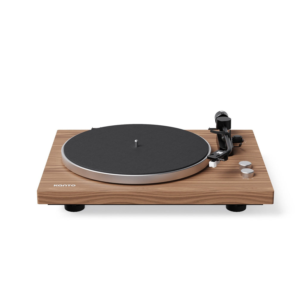 Kanto Audio OBI3 Gen 2 turntable, Walnut, front view