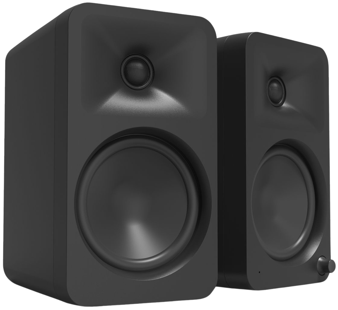 Kanto Audio Ora 4 desktop speakers, black front view