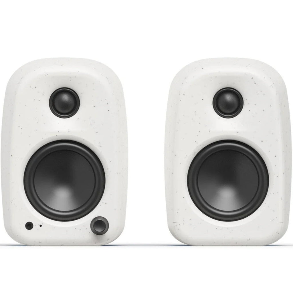 Kanto Audio UKI desktop speakers with Bluetooth, active bookshelf speakers, black finish, compact design, and 100W power output.
