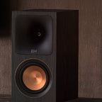 Klipsch RP-500PM detail, axial Tractrix horn and copper Cerametallic woofer