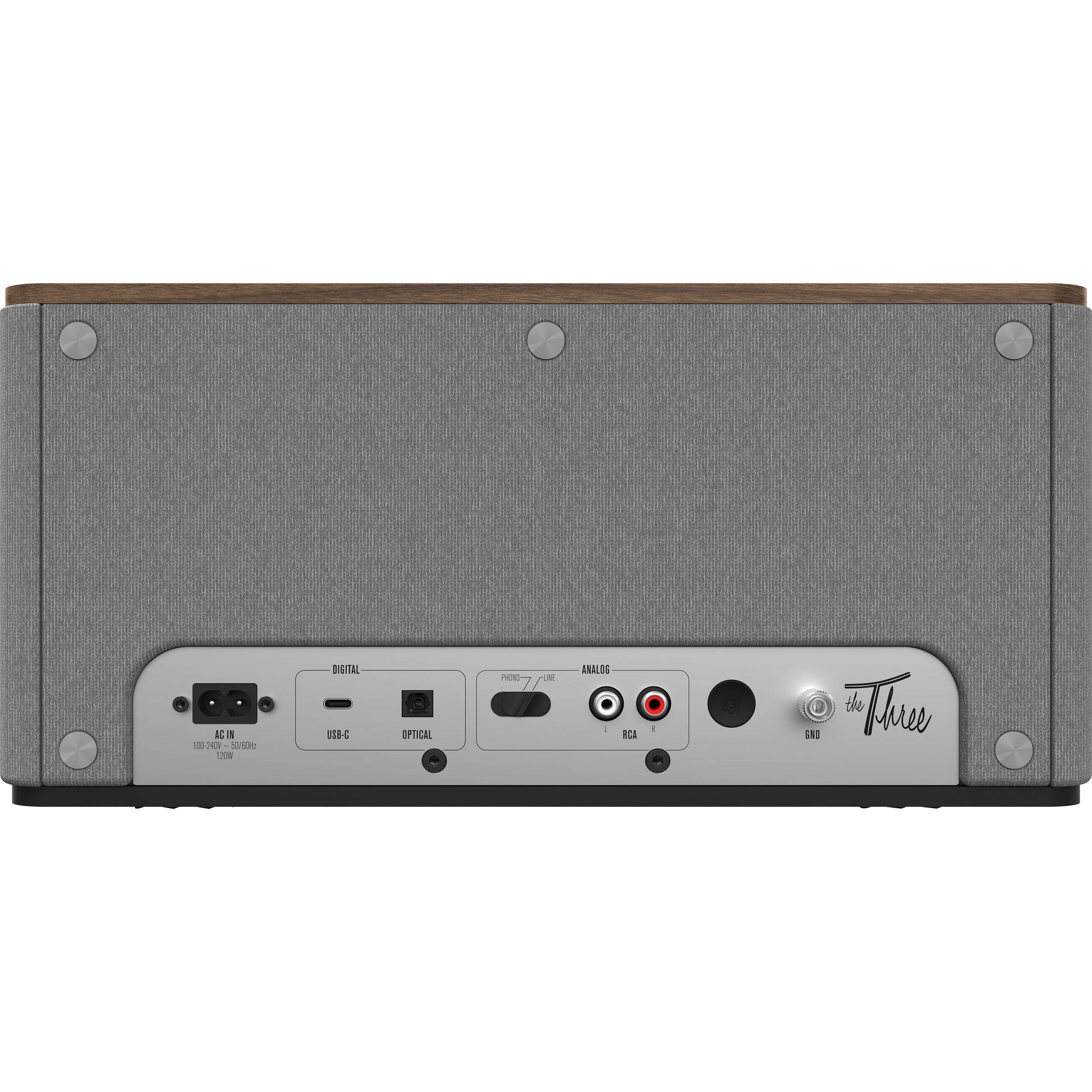 Klipsch The Three Plus wireless speaker, controls detail, black