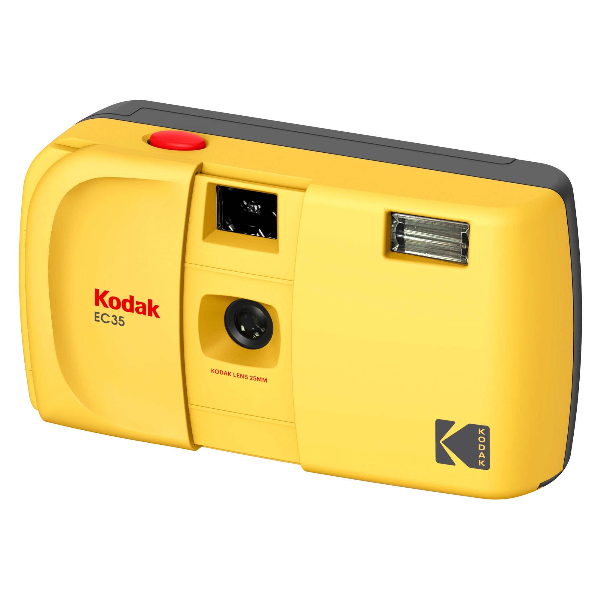Kodak EC35 film camera in Butter Yellow, three-quarter front view