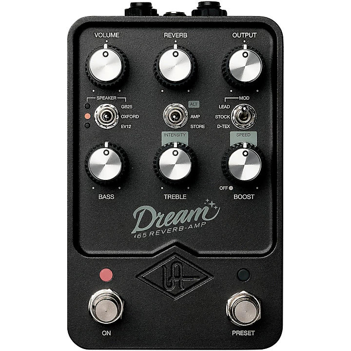 Universal Audio Dream '65 Reverb Amplifier with vintage styling and control knobs for rich, warm sound.
