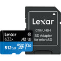 Lexar 633X microSDHC/SDXC V30 512GB microSD card, with SD adapter