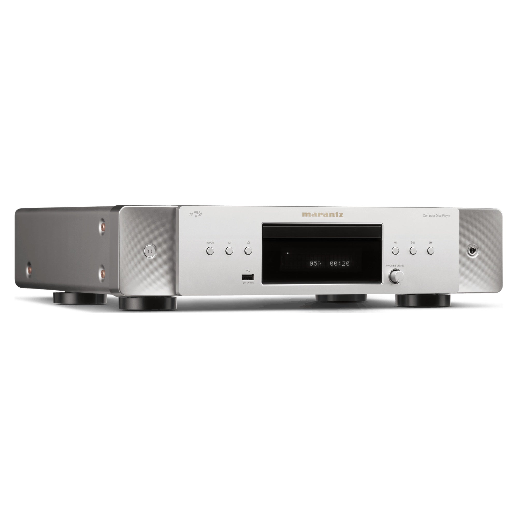 Marantz CD 70 Silver-Gold, front three-quarter view