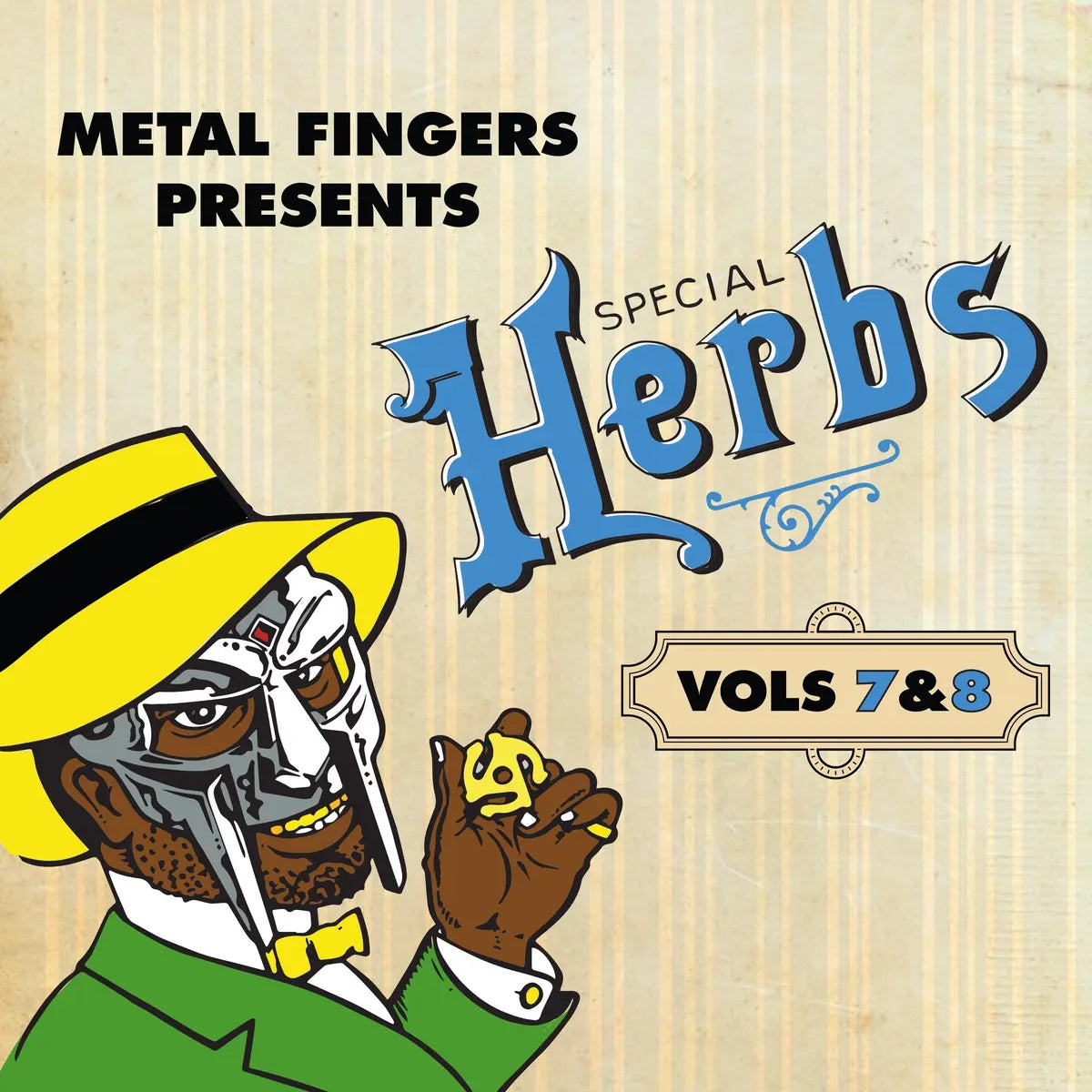 MF DOOM – Special Herbs Vol. 7 & 8 vinyl 2LP, sky blue record with album cover artwork