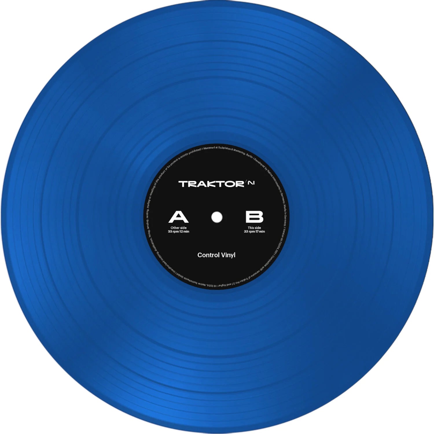 Native Instruments Traktor Control Vinyl timecode vinyls, blue lifestyle shot
