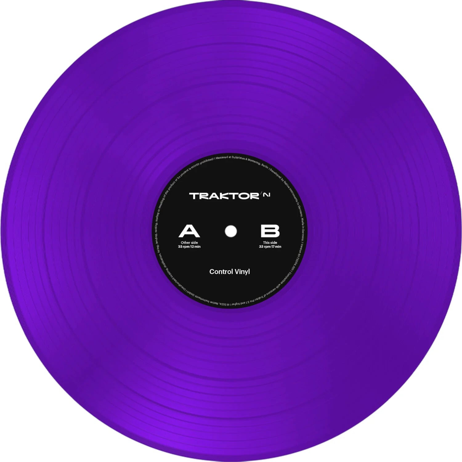 Native Instruments Traktor Control Vinyl timecode vinyls, purple alternate view 5