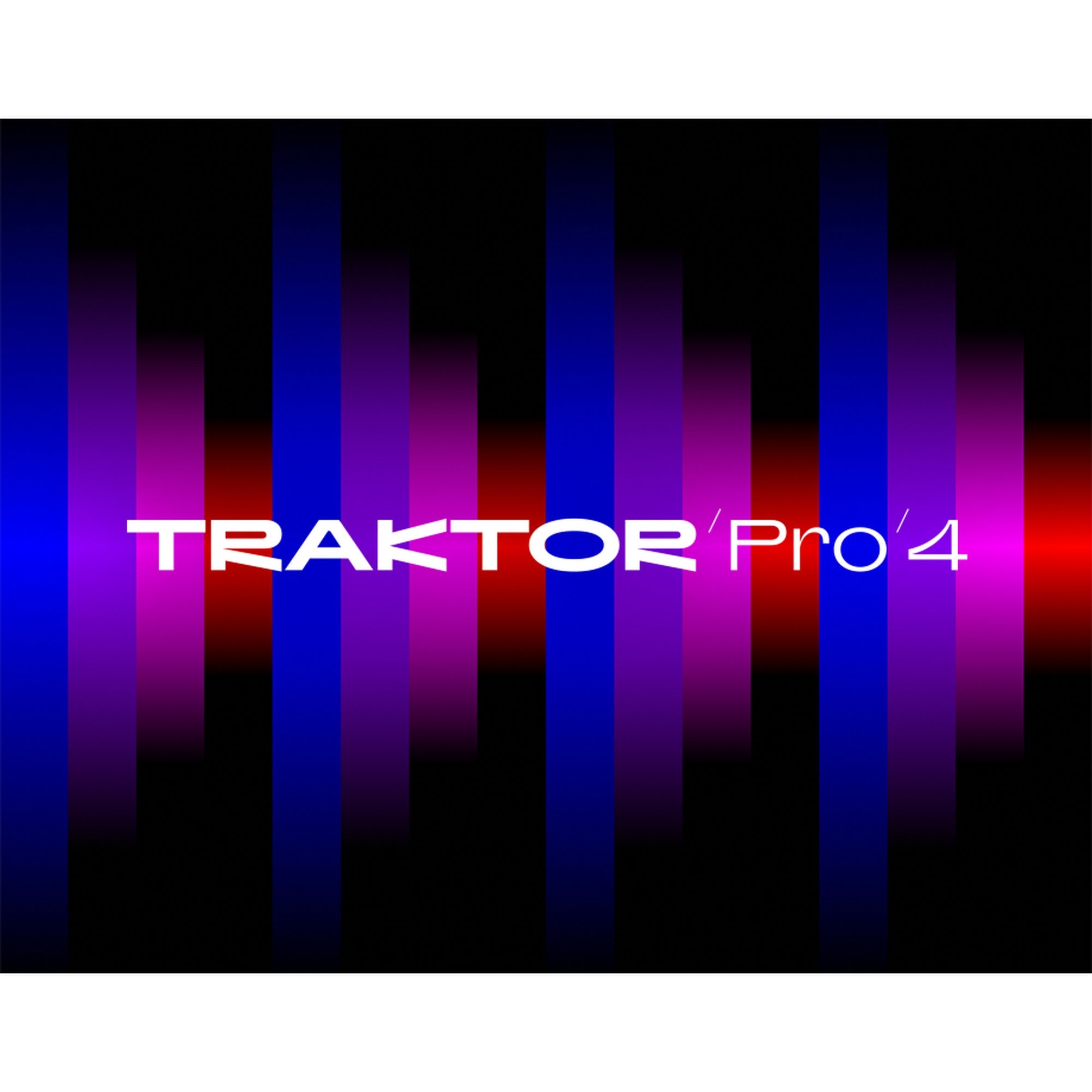 Native Instruments Traktor Pro 4 DJ software interface with waveform displays and control panels for professional mixing.