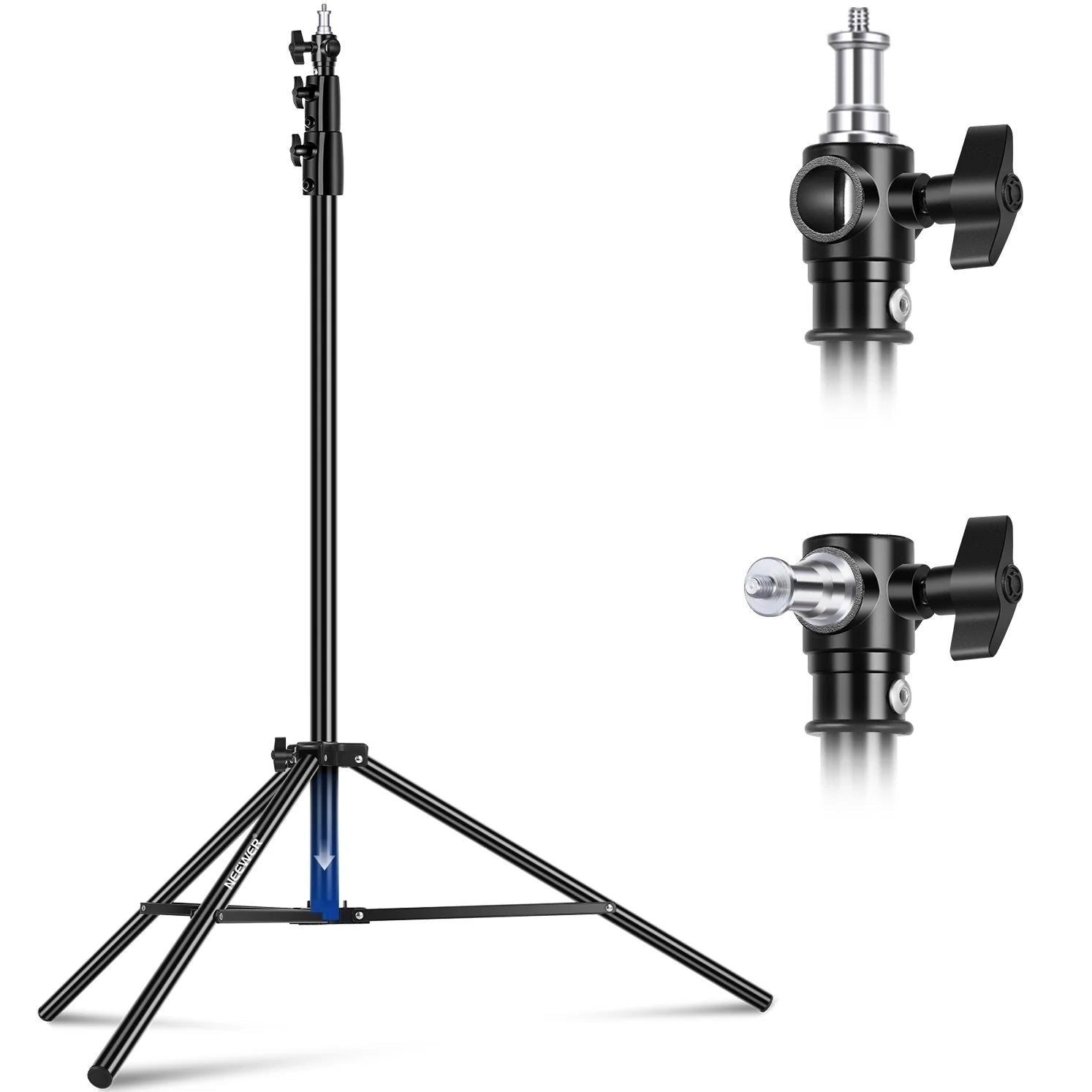 Neewer ST-260AC Air Cushioned Light Stand (260cm), front view.