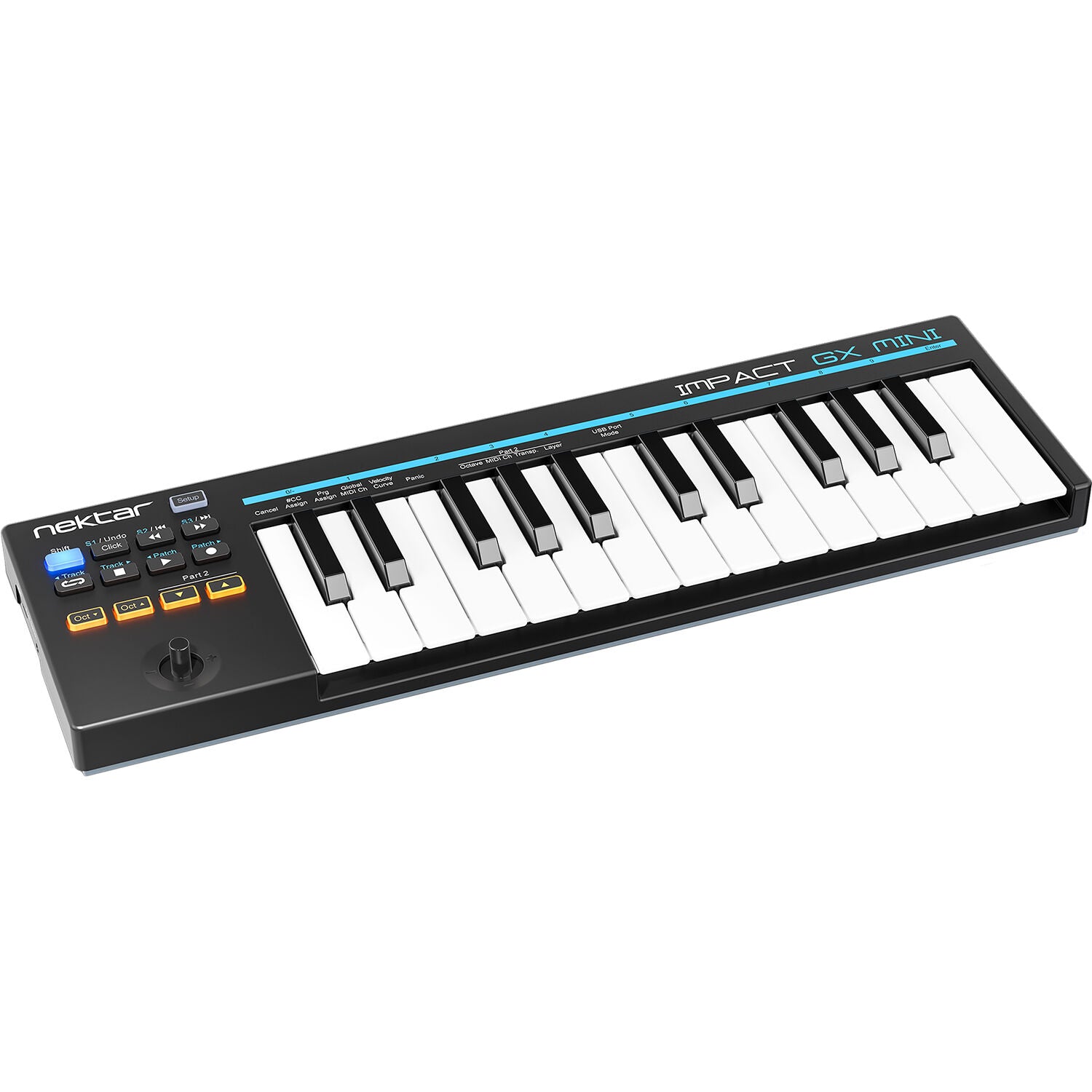 Nektar Impact GX Mini midi keyboards, hero shot in black
