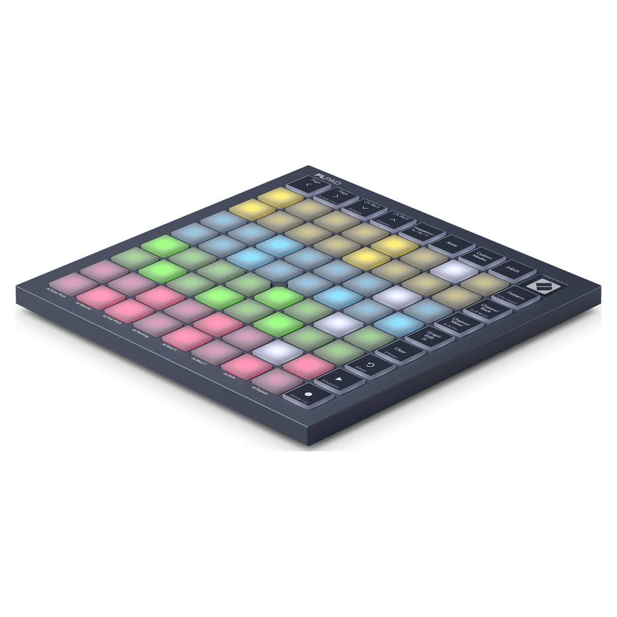 Novation FLpad Mini, 3/4 view from the right