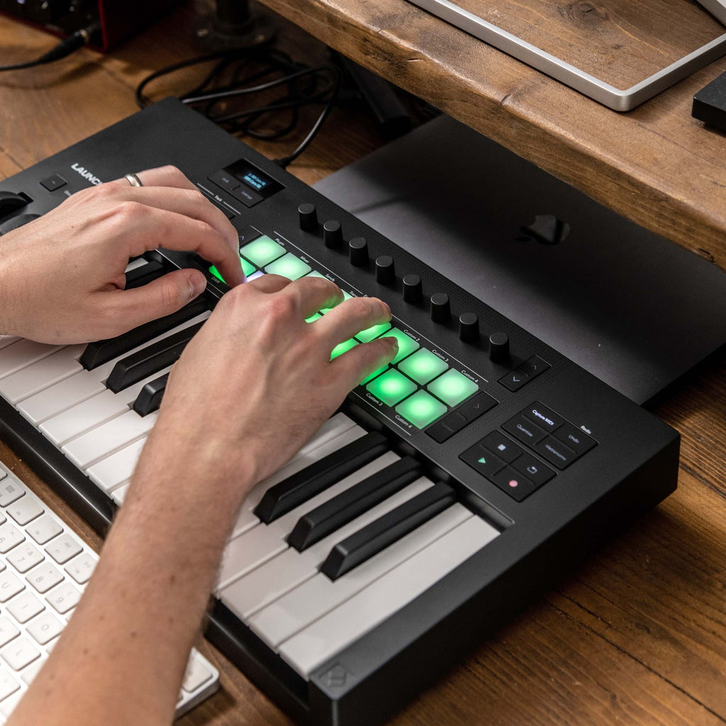 Novation Launchkey 37 MK4 midi keyboards, lifestyle shot