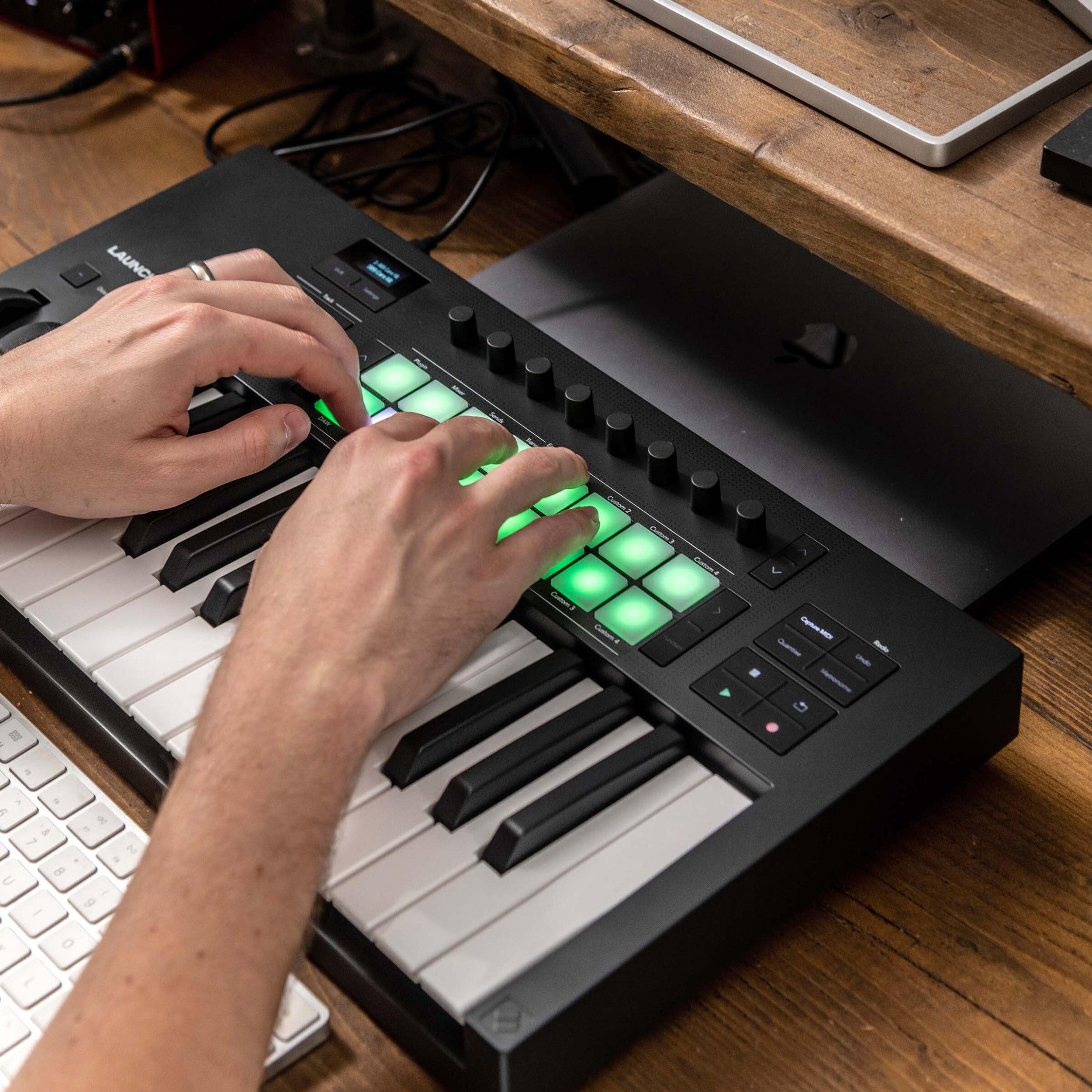Novation Launchkey 37 MK4 midi keyboards, lifestyle shot
