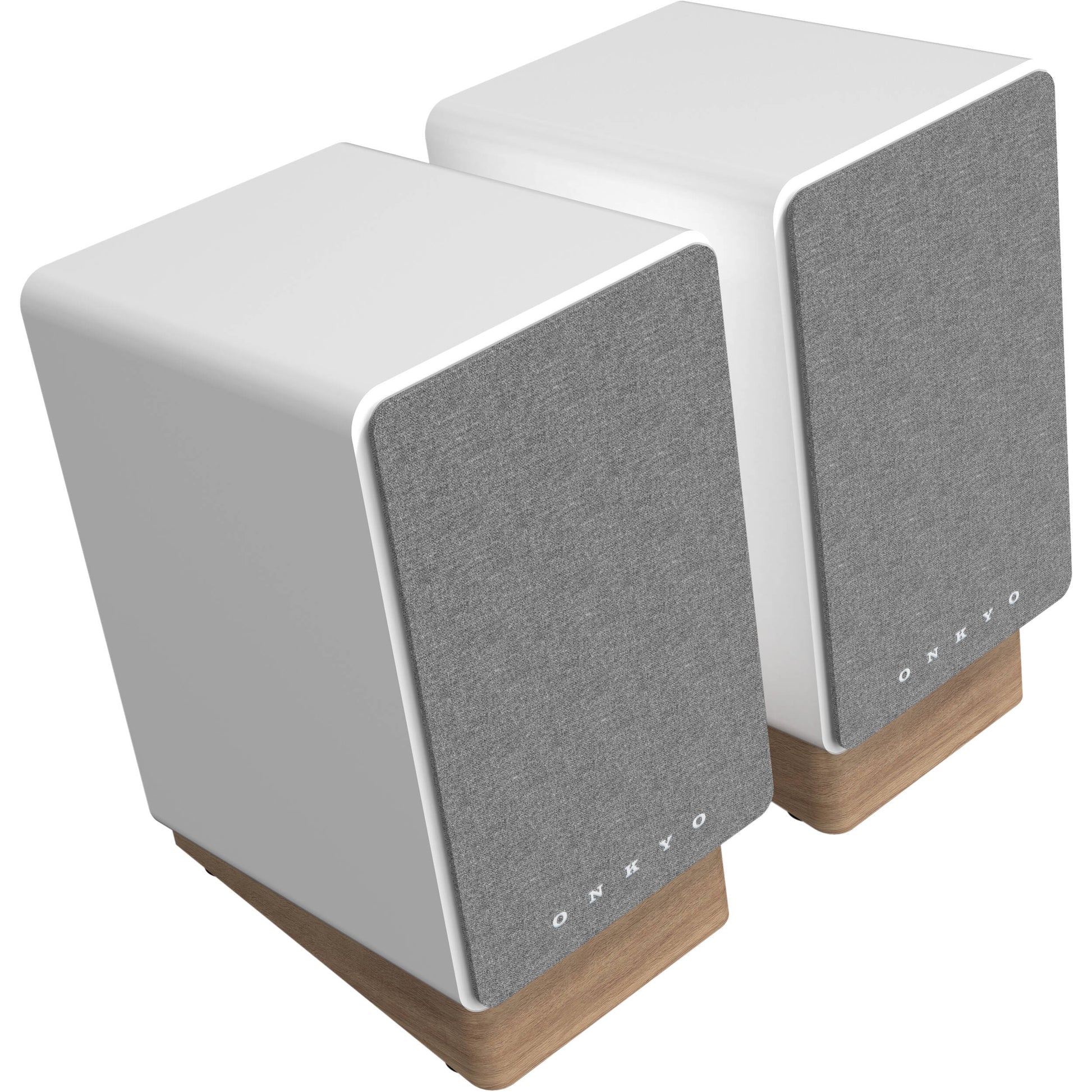 Onkyo GX-30ARC desktop speakers, in black, lifestyle setting