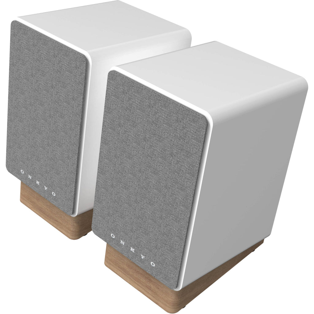 Onkyo GX-30ARC desktop speakers, in black, lifestyle setting